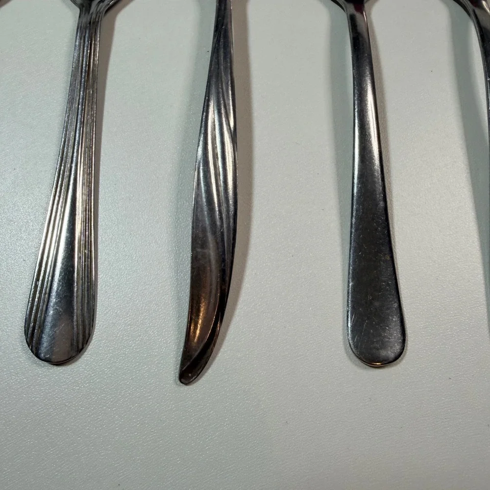 Mixed Lot 7 Stainless Steel Teaspoons Royal Household Customcraft Castle Court